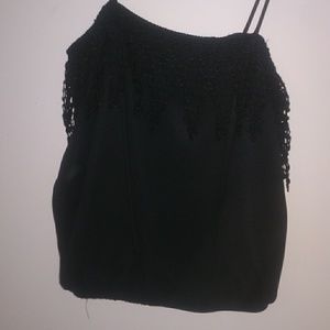 Lizard thicket black lace crop top large